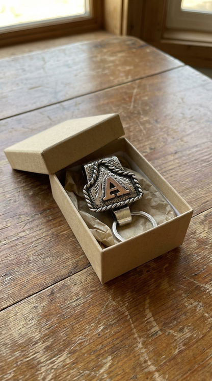 Custom Country Leather Keychain