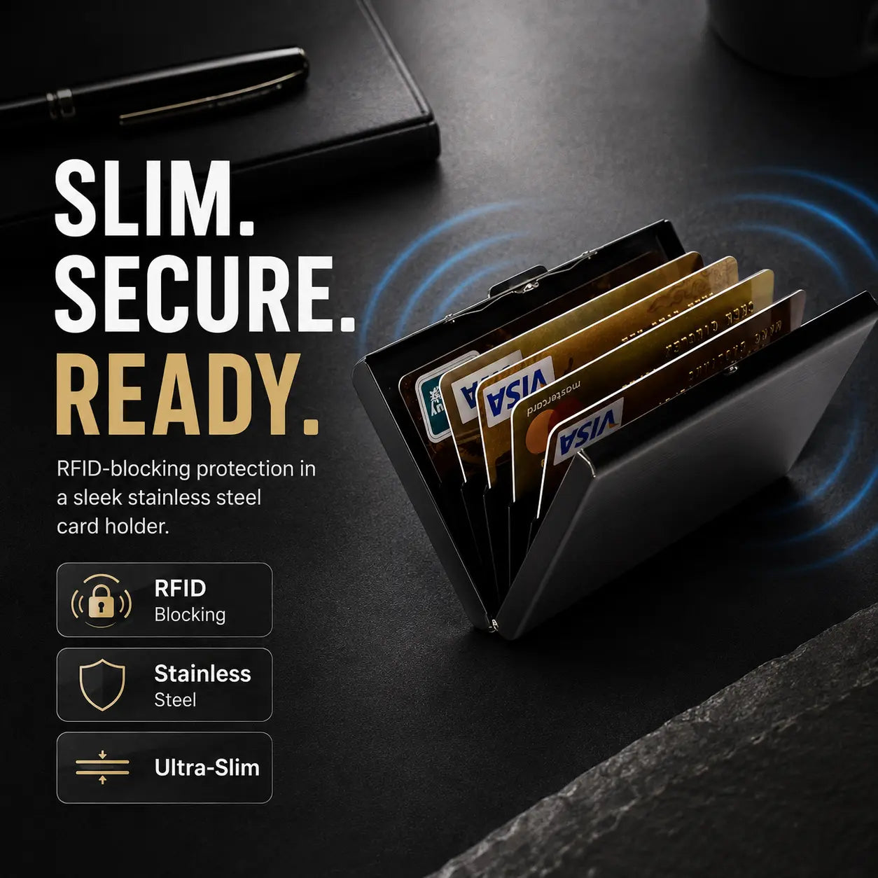 🔒 Ultra-Slim RFID Blocking Card Holder
