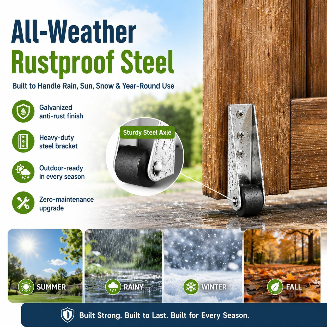 🔧 110LBS Vertical Track Roller – Anti-Wobble Door Guide System