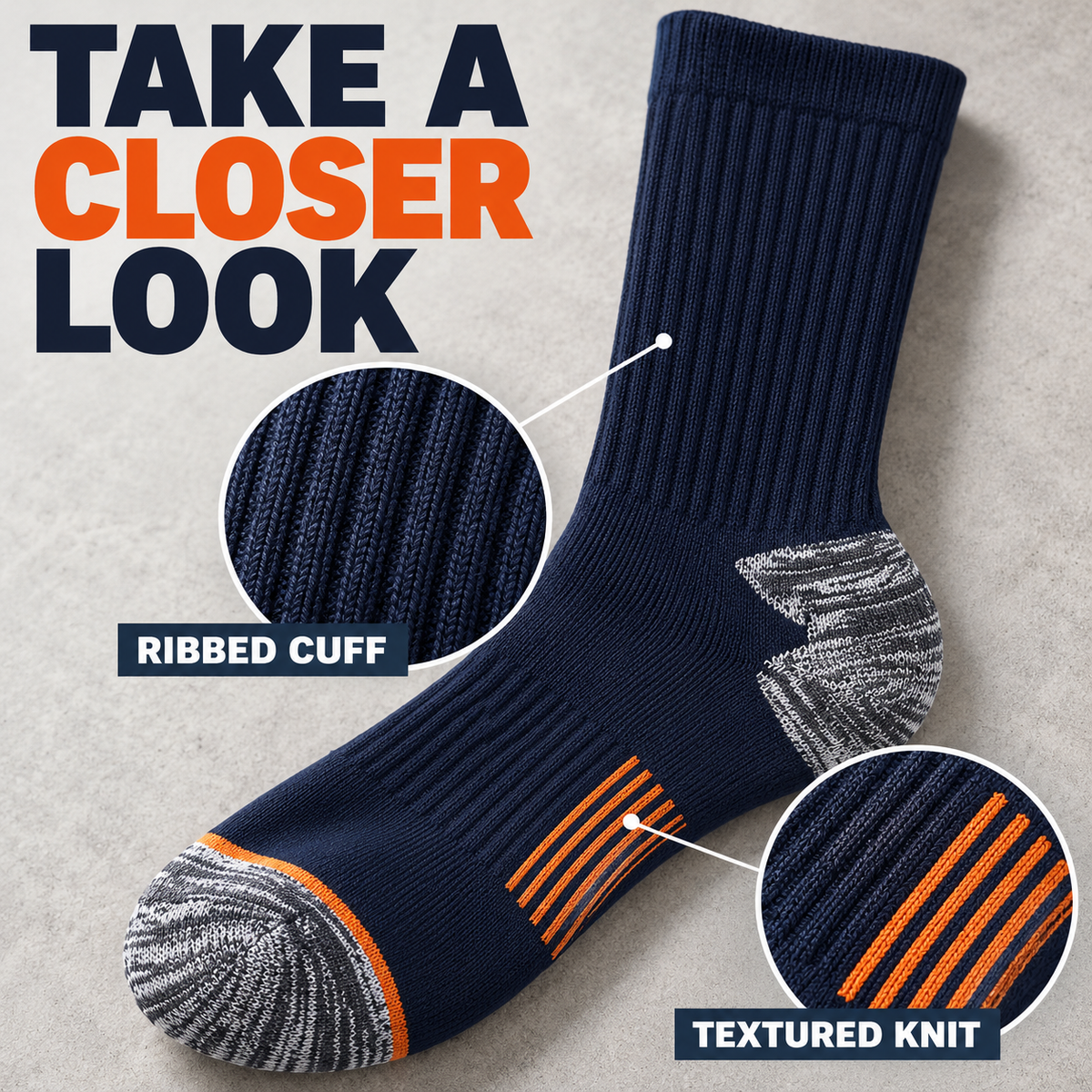🧦 Cushioned Crew Socks – Thick Comfort for Chilly Morning Walks