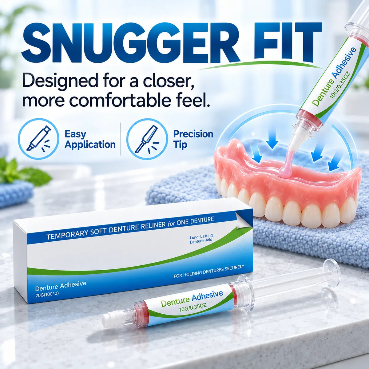 Temporary Soft Denture Reline Kit – Comfortable Fit & Cushioning