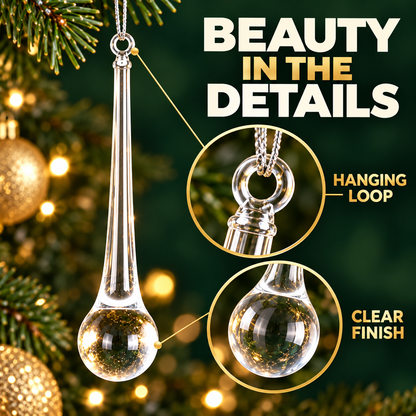 ✨ Clear Teardrop Christmas Ornaments – 10-Piece Set