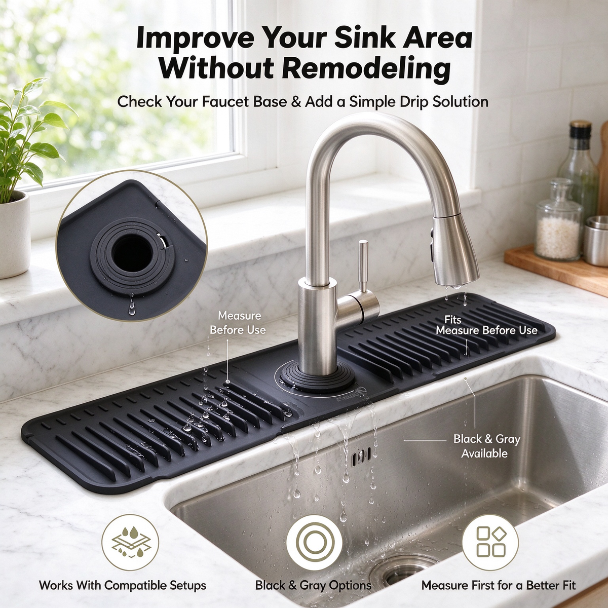 Silicone Faucet Splash Guard Mat