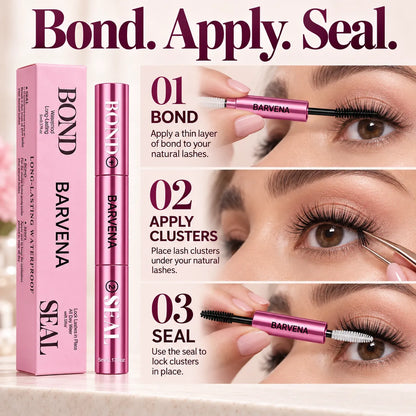 ✨ 2-in-1 Lash Bond & Seal for DIY Cluster Lashes 💗 Black Bond + Clear Seal