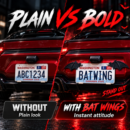 🦇 3D Bat Wing License Plate Decoration - Gothic Car Accessories