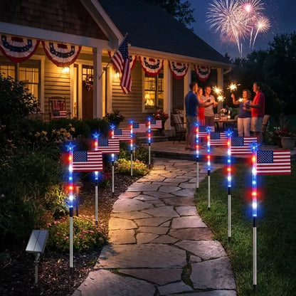 🇺🇸 8-Piece Flag Light Set ✨ 4th of July Yard Decor