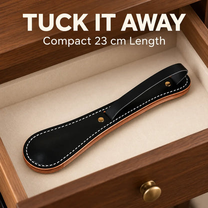 Leather Paddle with Hand Strap – 9.06″ Compact Design, Contrast Stitching✨