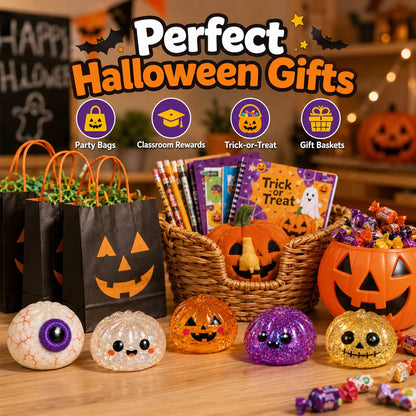 🎃 SpookySquish Halloween Glitter Fidget Toys – 5 Collectible Styles