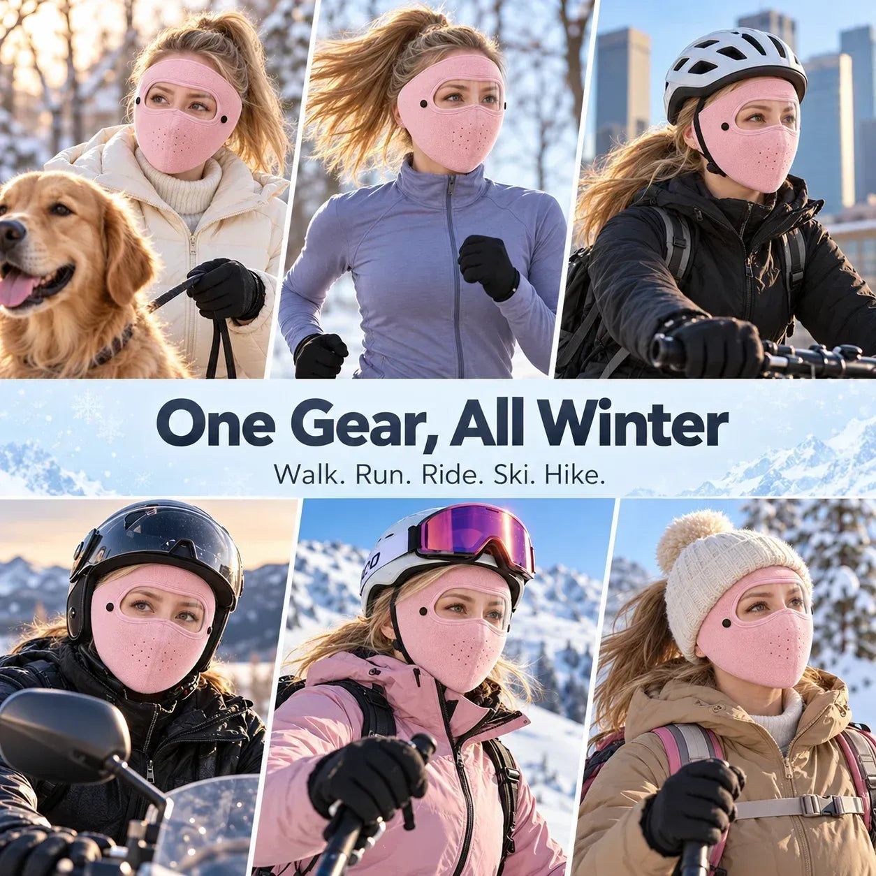 Winter face mask for cycling skiing hiking and cold-weather outings