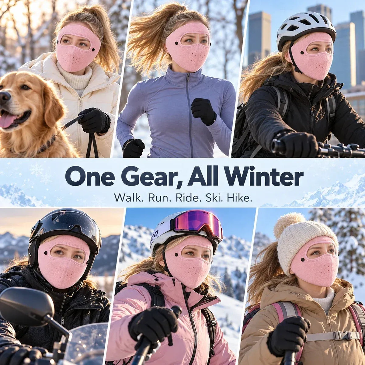 Warm Breathable Face Cover for Winter Cycling & Trail Adventures