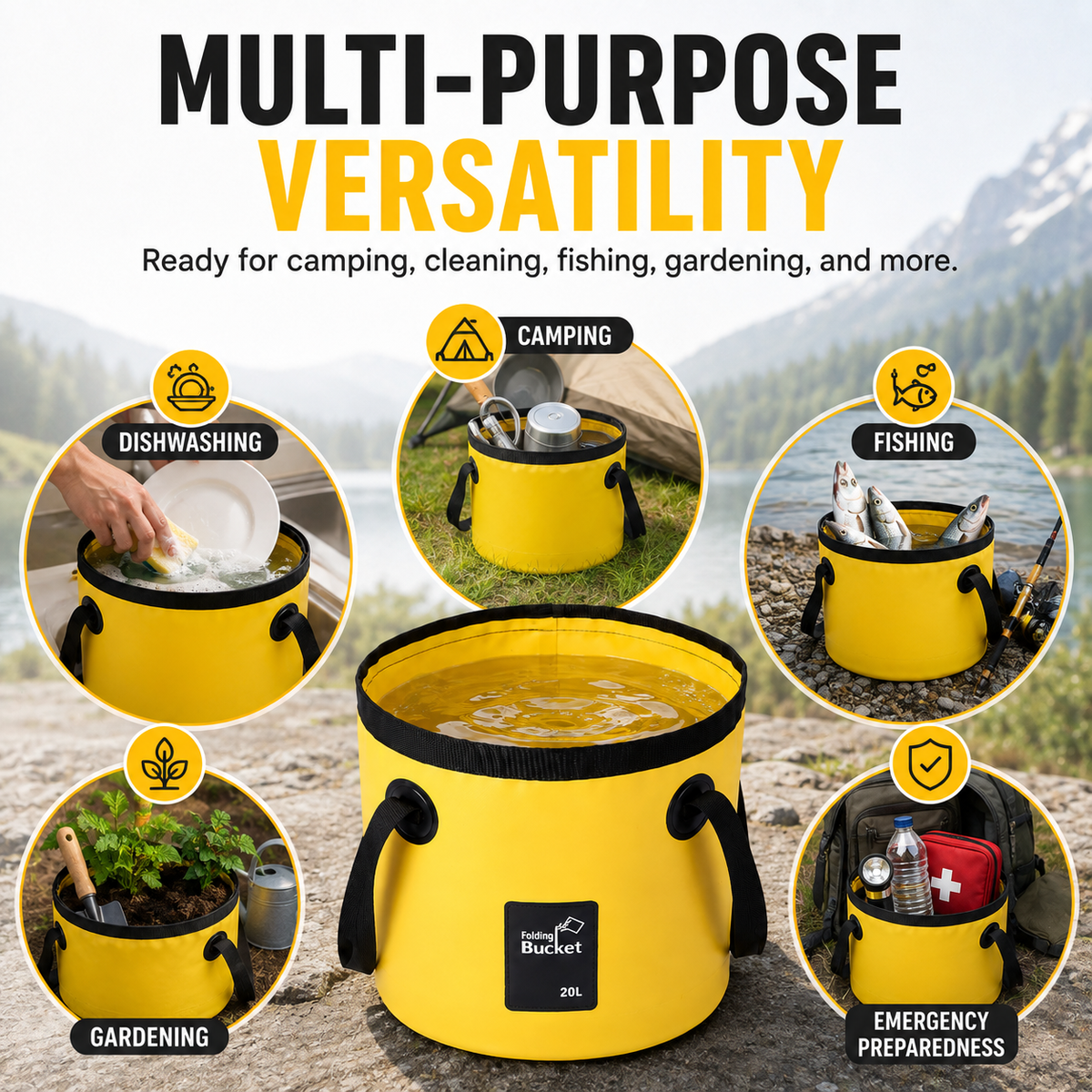 💧Portable Collapsible Folding Bucket