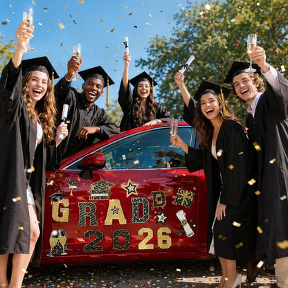 2026 Graduation Car Magnet Decor Set