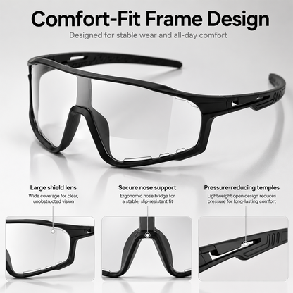 🕶️ UV400 Photochromic Polarized Safety Glasses ☀️ Anti-Glare Protection