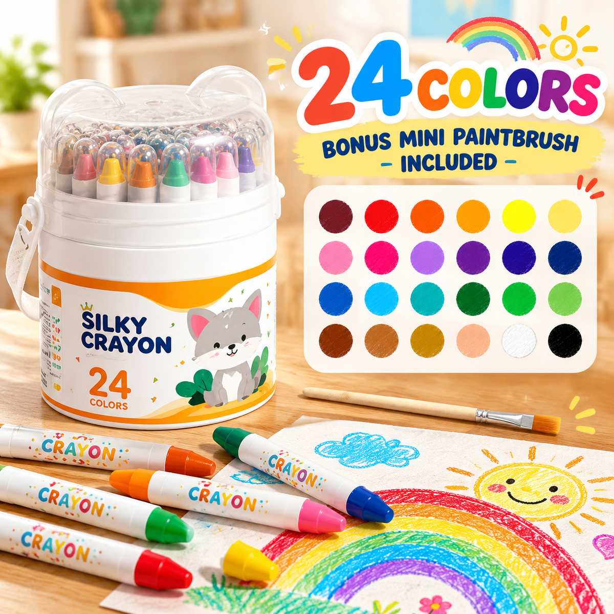 🎨 Washable Silky Twist-Up Crayons