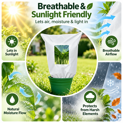🌱Plant cover with zipper, drawstring, and transparent panel - suitable for trees, plants, and shrubs