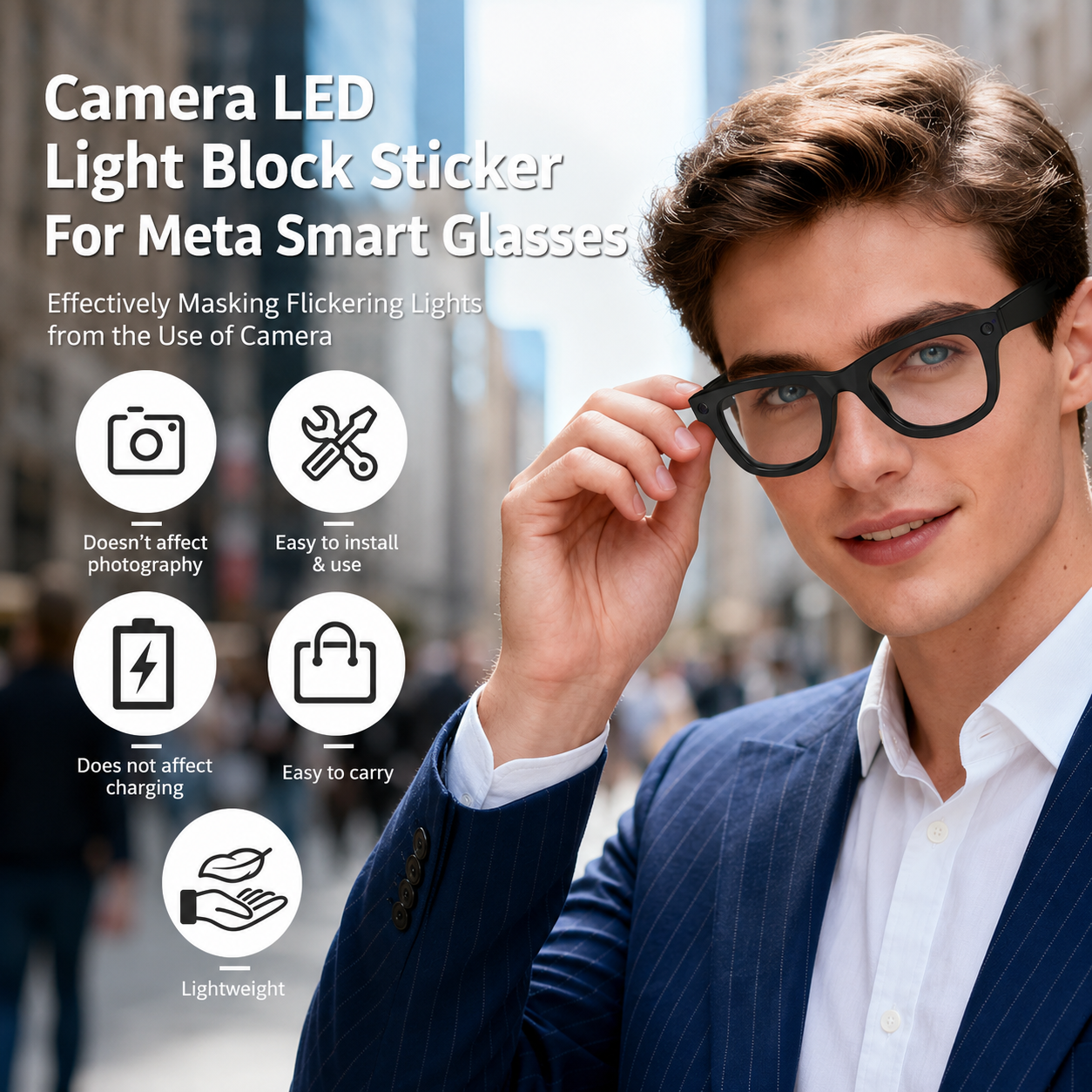 LED Light Blocking Stickers for Smart Glasses – Discreet Privacy Cover
