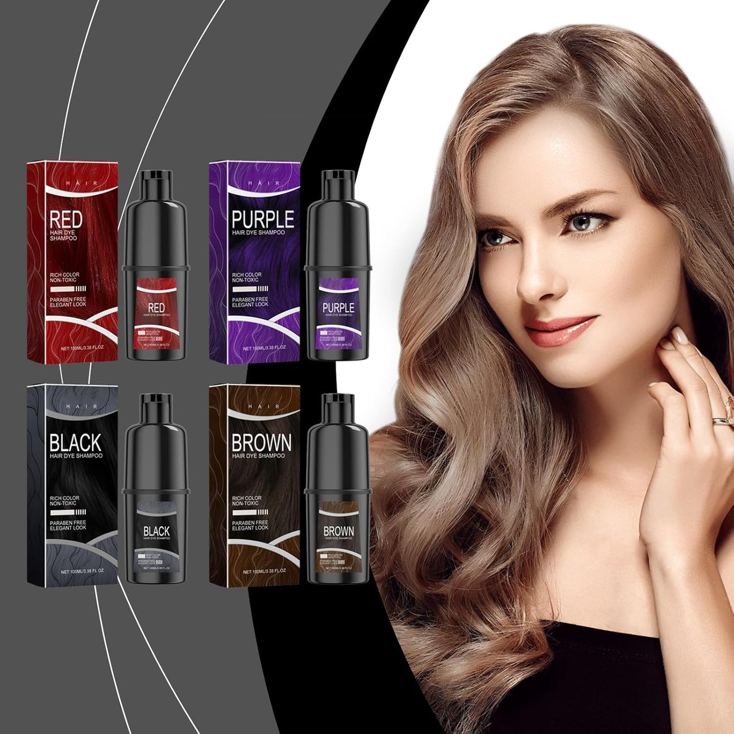 Natural Herbal Hair Color Dye Shampoo (100ml) 🌿