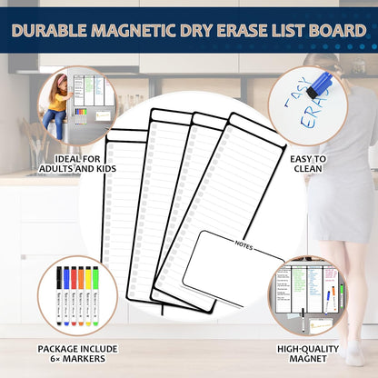 Magnetic Dry Erase To-Do List Board (4-Pack)