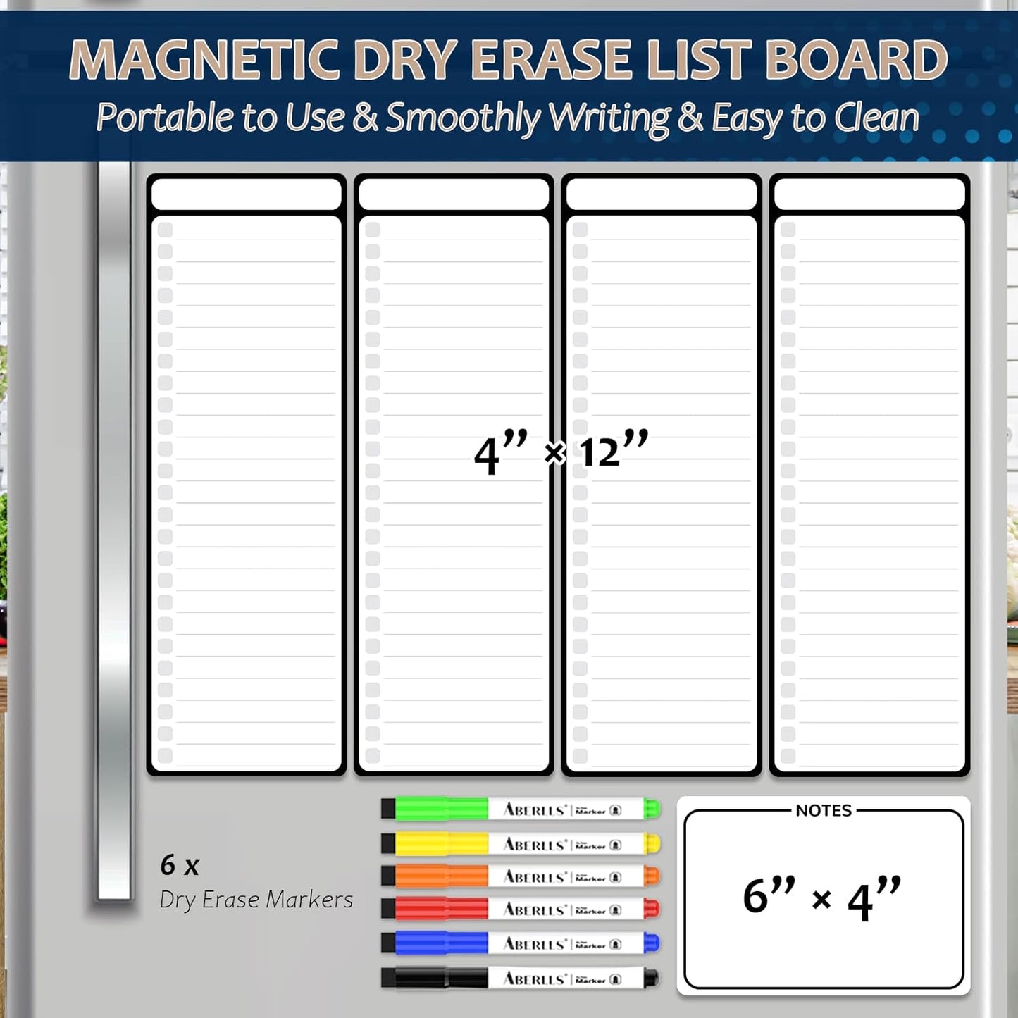 Magnetic Dry Erase To-Do List Board (4-Pack)