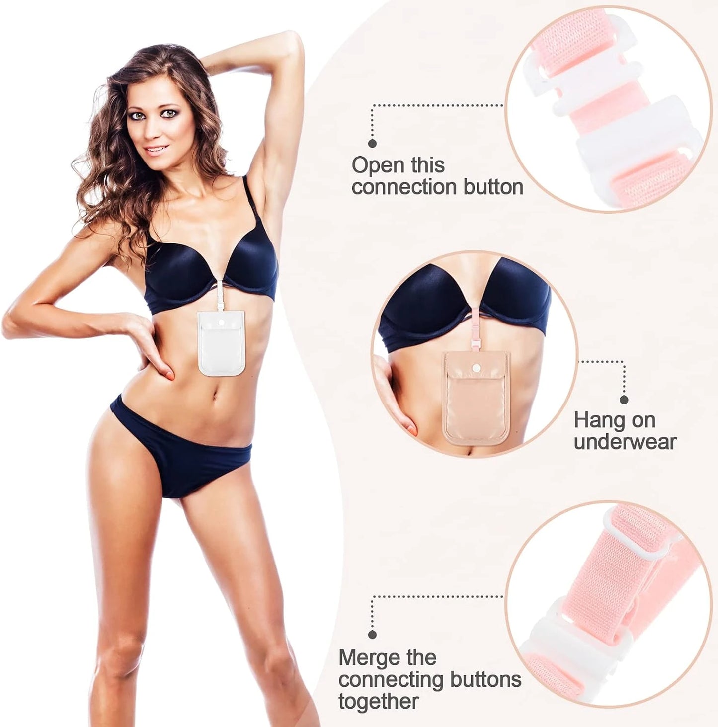 Hidden Bra Wallet for Women | Discreet Travel 2-Pack