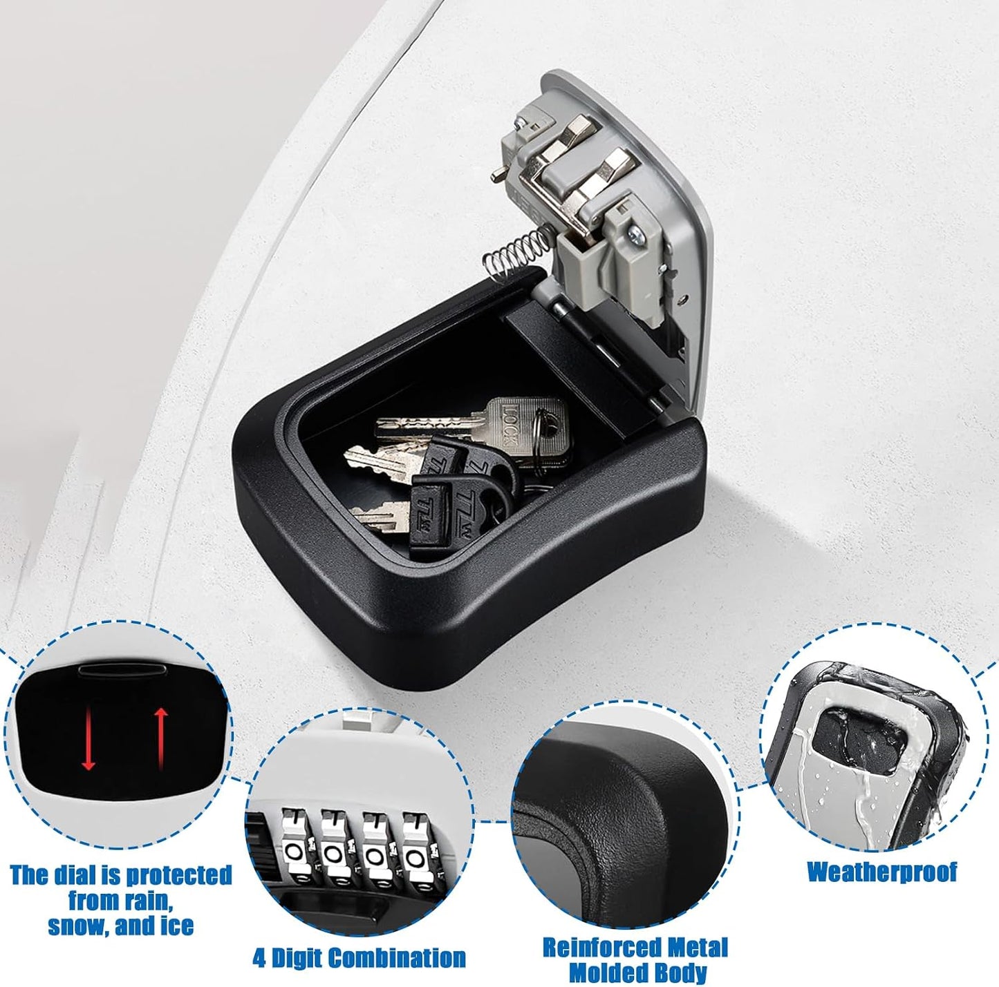 🔢Wall-Mounted 4-Digit Combination Key Safe Box