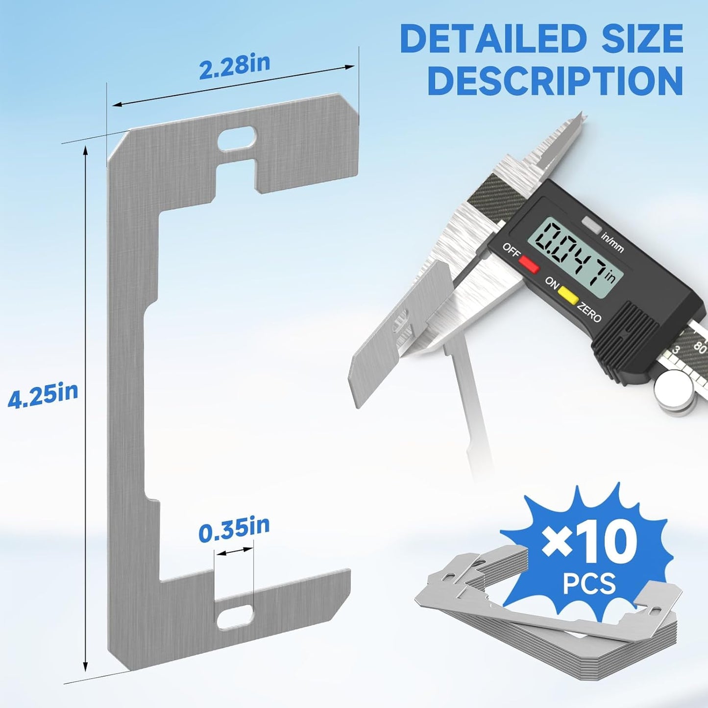 Wall Plate Spacer 10-Pack | Metal Outlet Leveling Plates