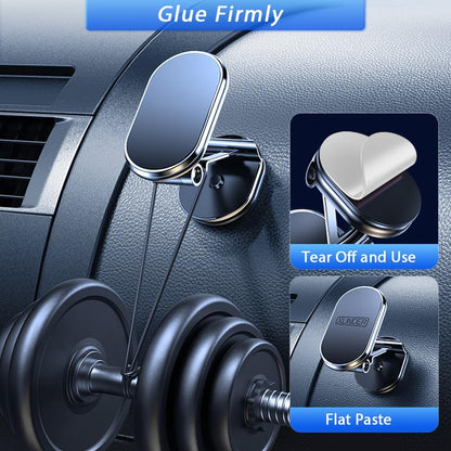 🔄Foldable metal magnetic car phone holder - 360° rotating