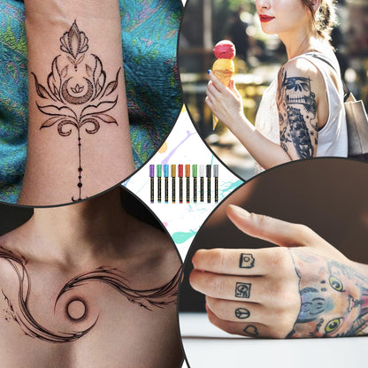 🎨Temporary Tattoo Markers & Face Paint Kit (Skin-Safe) | BrandName✨