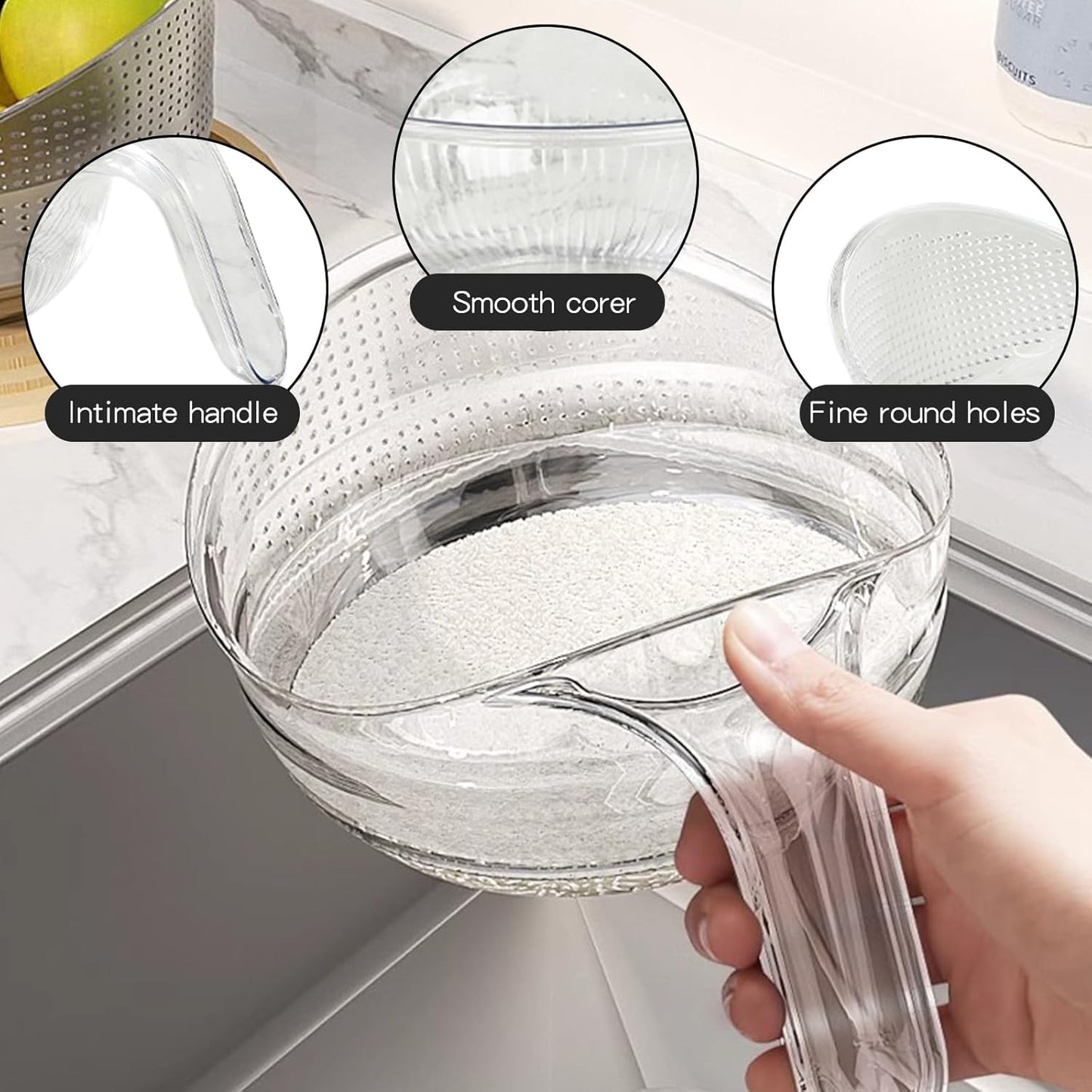 🔥 CLEARANCE SALE: Multipurpose Rice Strainer Bowl – Rinse, Drain & Prep in One