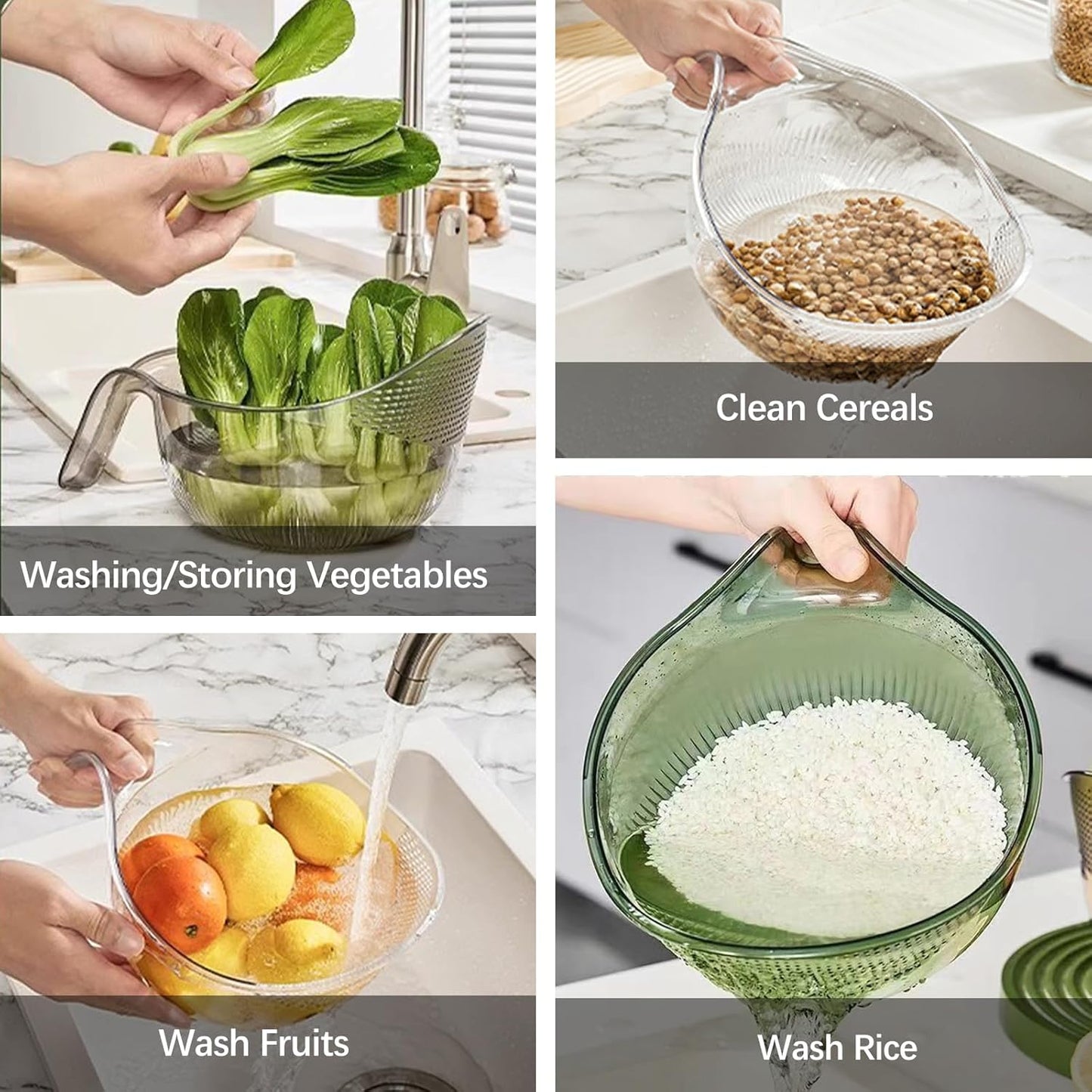 🔥 CLEARANCE SALE: Multipurpose Rice Strainer Bowl – Rinse, Drain & Prep in One
