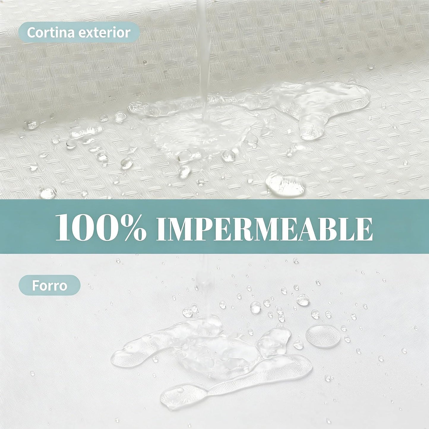 🎐Luxury Waffle Weave Shower Curtain Set with Sheer Liner & Hooks | Hotel Spa Collection