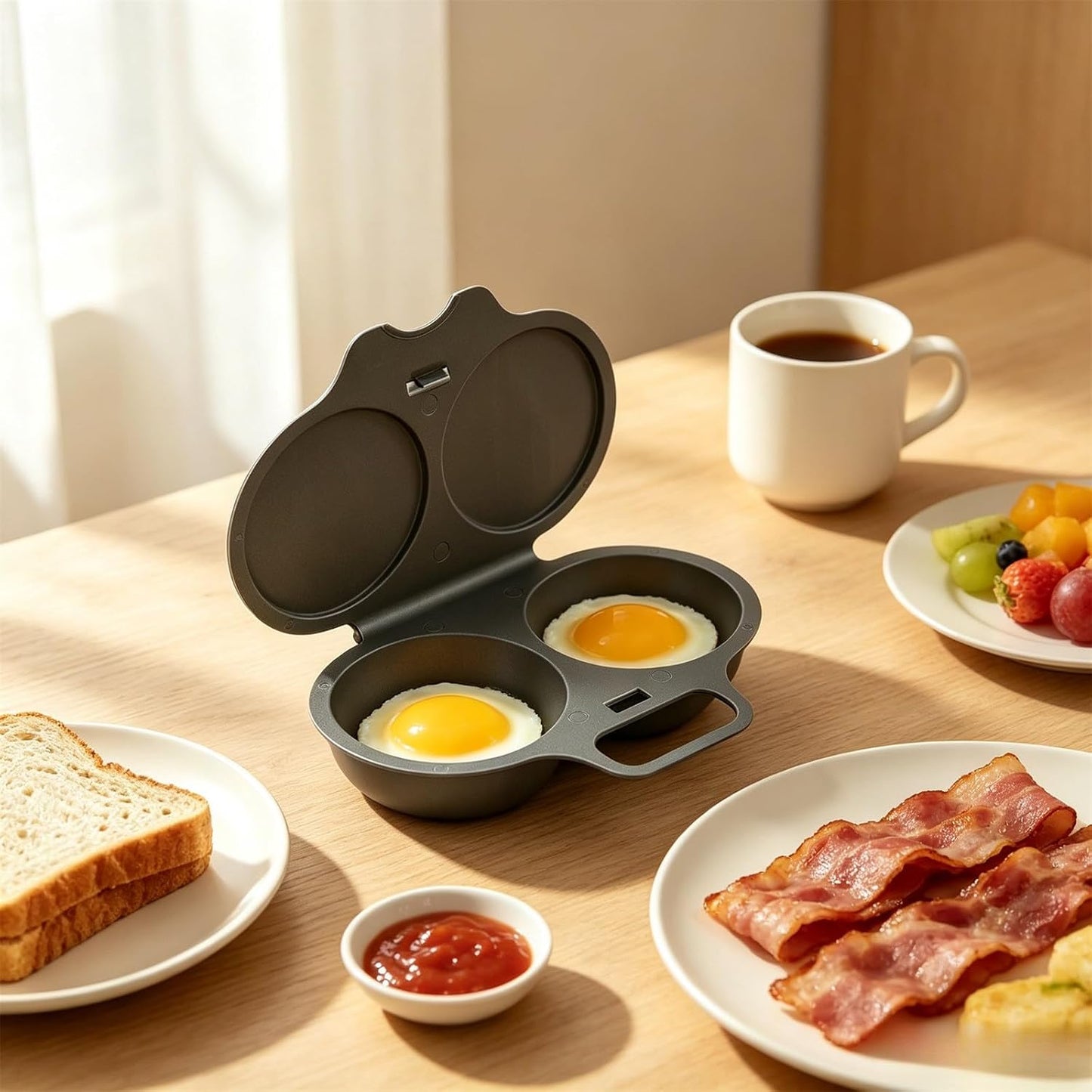 🍳Dual-cavity microwave egg cooker