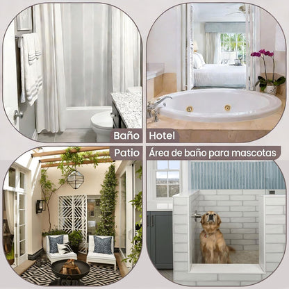 🎐Luxury Waffle Weave Shower Curtain Set with Sheer Liner & Hooks | Hotel Spa Collection
