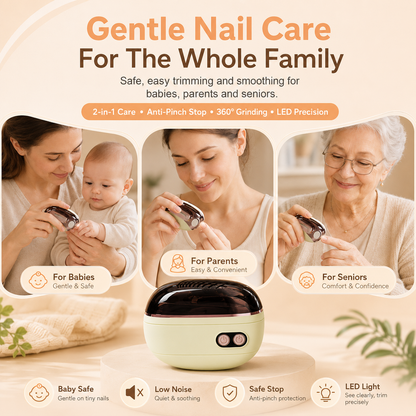 2-in-1 Electric Nail Clipper with LED