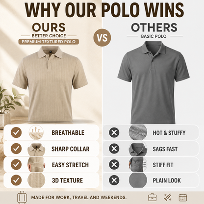 Men's Textured Quick-Dry Polo 👔