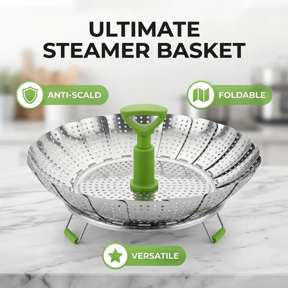 🛡️Stainless steel folding lotus telescopic steamer
