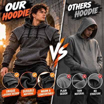 🖤Heavyweight Layered-Look Hoodie – Modern Street Style