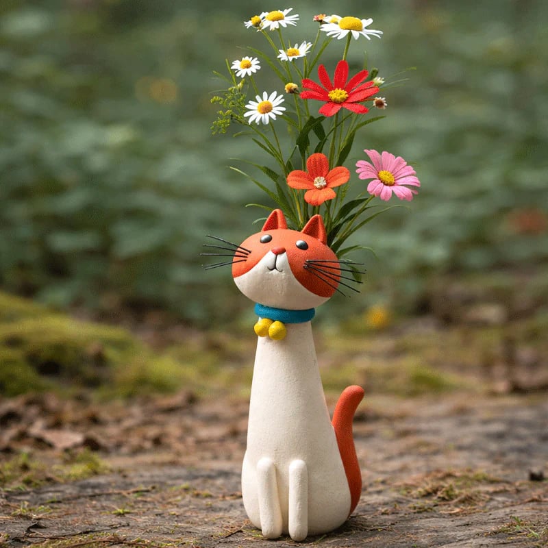 🐱 Quirky Cat Vase 🌸 Cute Home Decor