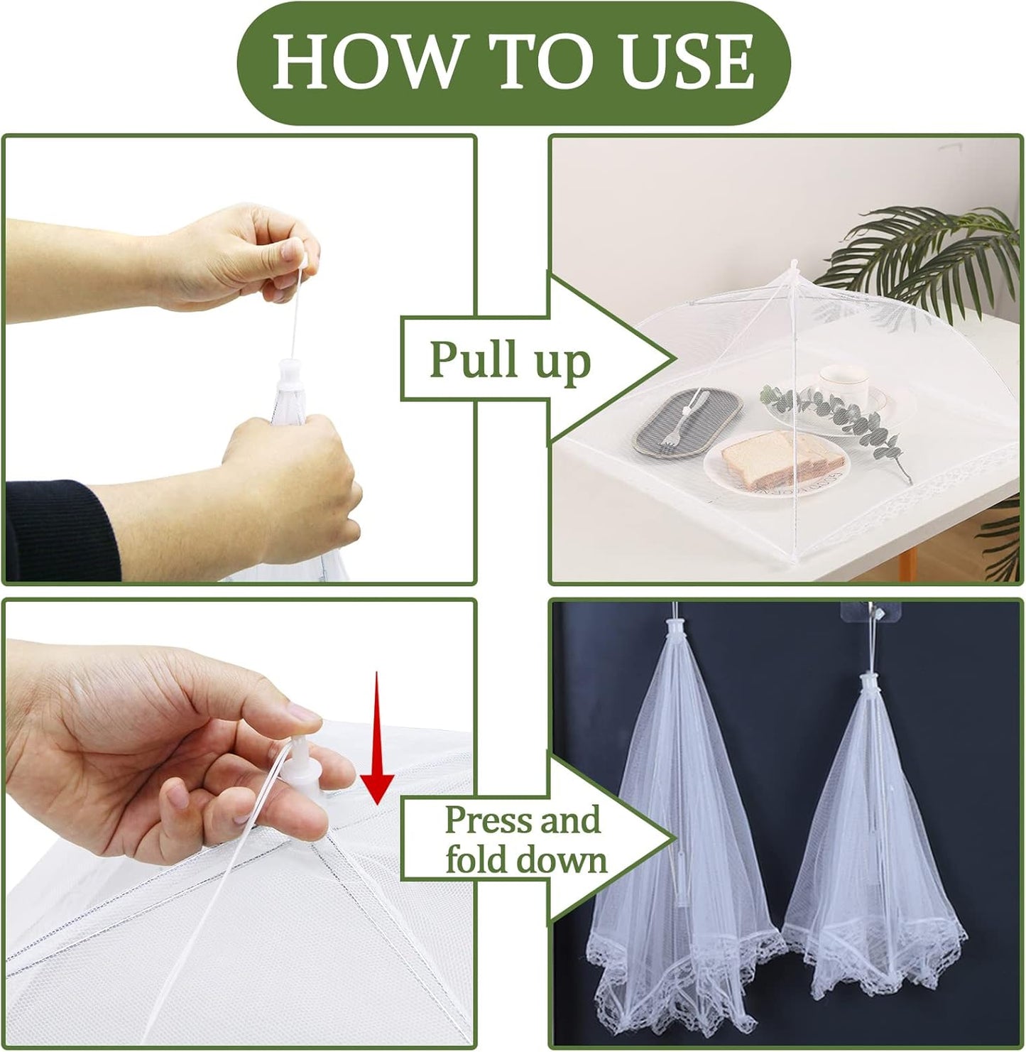 🧺  Foldable Mesh Food Cover — Keep Bugs Out & Freshness In 🌿✨