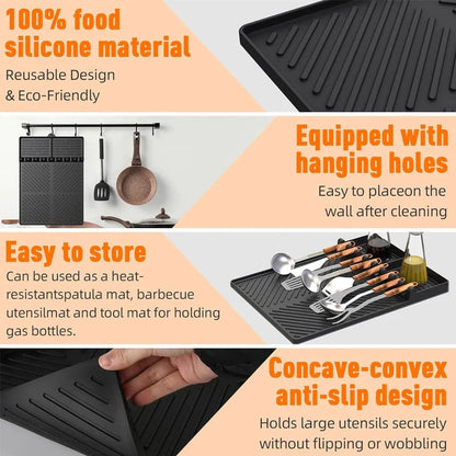 🍖 Silicone BBQ Side Shelf Mat – Clean Grill, Easy Cook 🔥