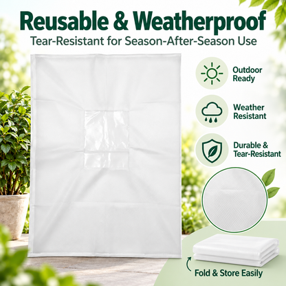 🌱Plant cover with zipper, drawstring, and transparent panel - suitable for trees, plants, and shrubs