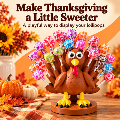 Turkey Lollipop Holder — A Rainbow Tail of Thanksgiving Fun