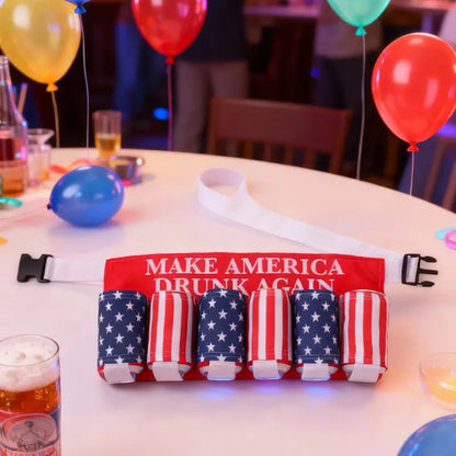 🇺🇸 6-Can Drink Belt – Party Ready & Hands-Free 🍻
