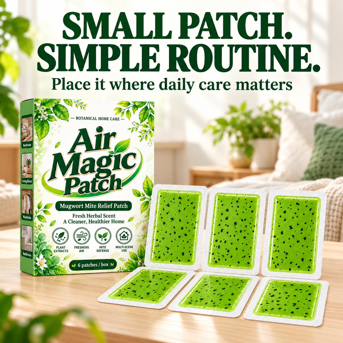 🌿 Mugwort Mite Defense Patches – Botanical Home Care, 6-Pack