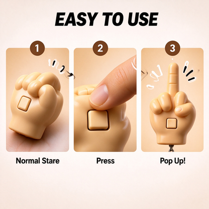 Funny Pop-Up Middle Finger Prank Keychain Set