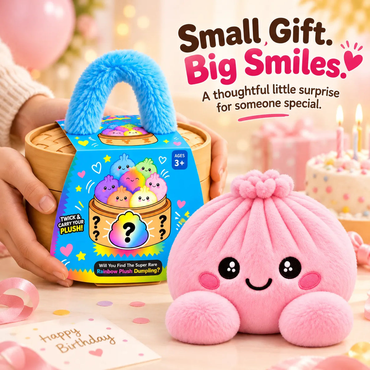 🥟 Rainbow Dumpling Plush Blind Box 🌈 – Cute Mystery Stuffed Toy