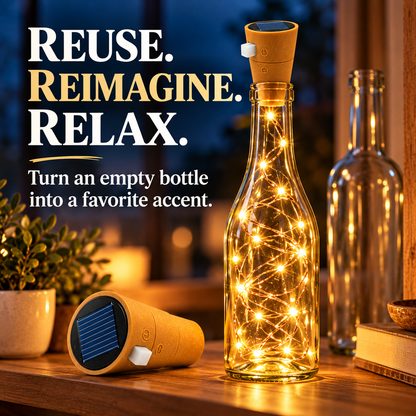 ☀️ Solar Bottle Cork Fairy Lights 🍾 Turn Empty Bottles into Cozy Decor ✨