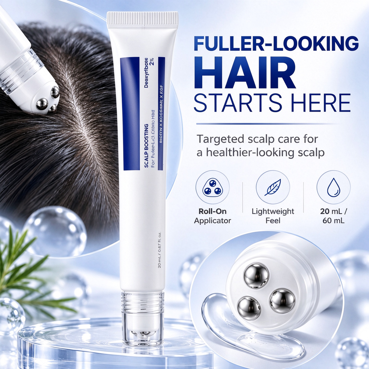 💧 Deoxyribose Scalp Serum 🌿 – Roll-On Scalp Care Serum