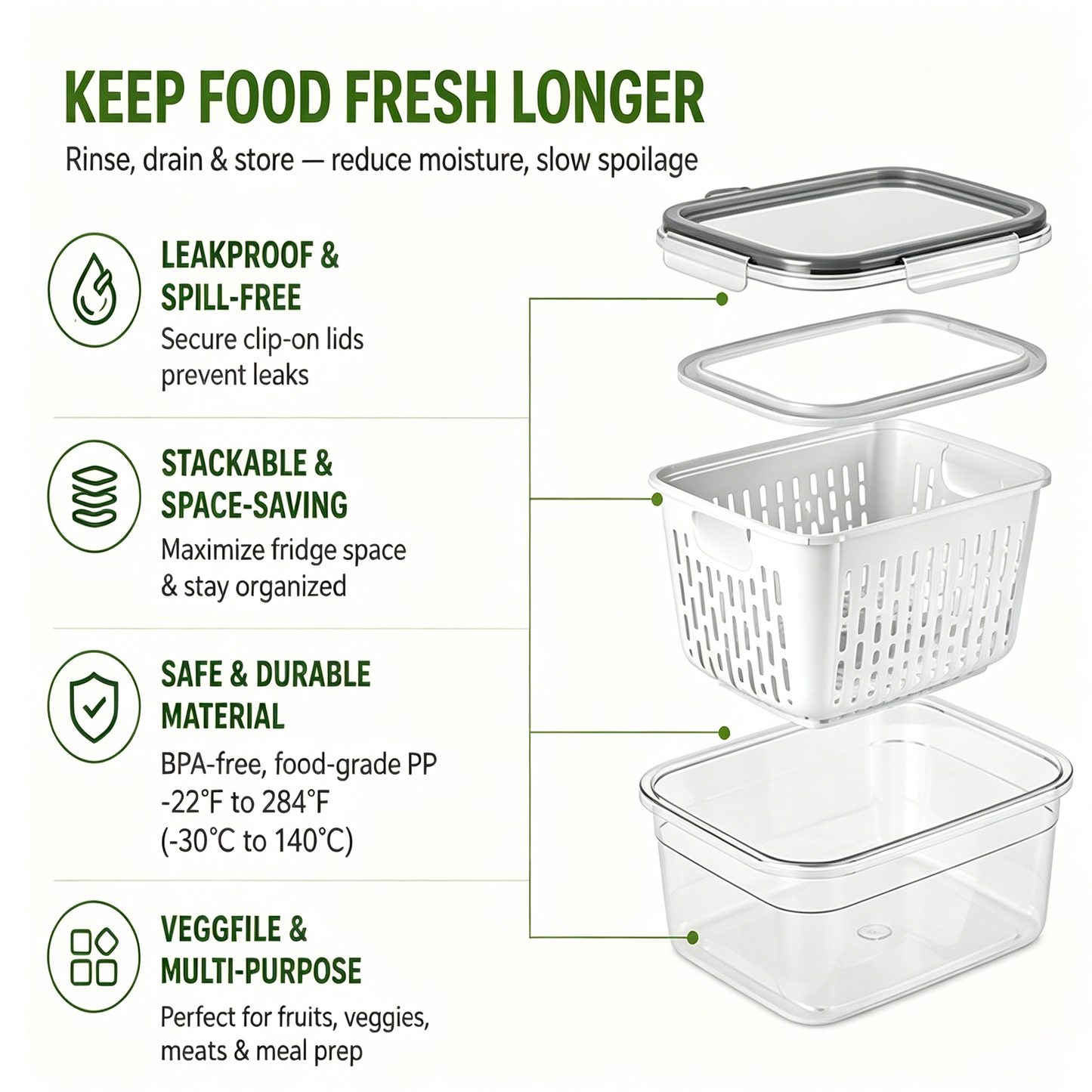 💥New Arrivals  Now Selling Fast🔥5 Pack Fridge Organizers and Storage
