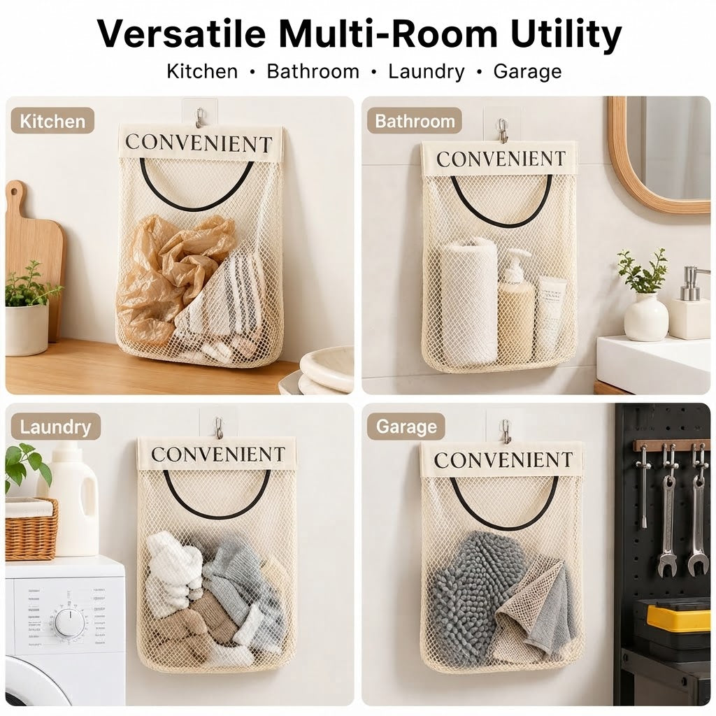 🏠Large-capacity wall-mounted garbage bag storage bag for kitchen